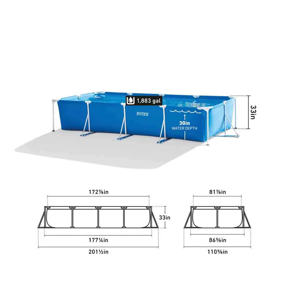 戶外水池連濾水泵 4.5m x 2.2m x 84cm Rectangular Frame Pool Set with Filter pump