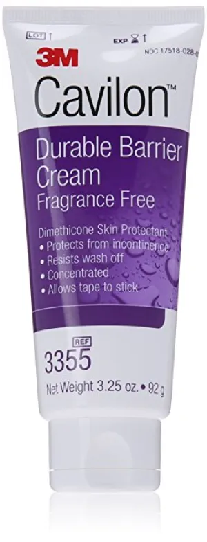 3M Cavilon Durable Barrier Cream - Fragrance Free - 3.25 ounces (92g) Tube - Pack of 3