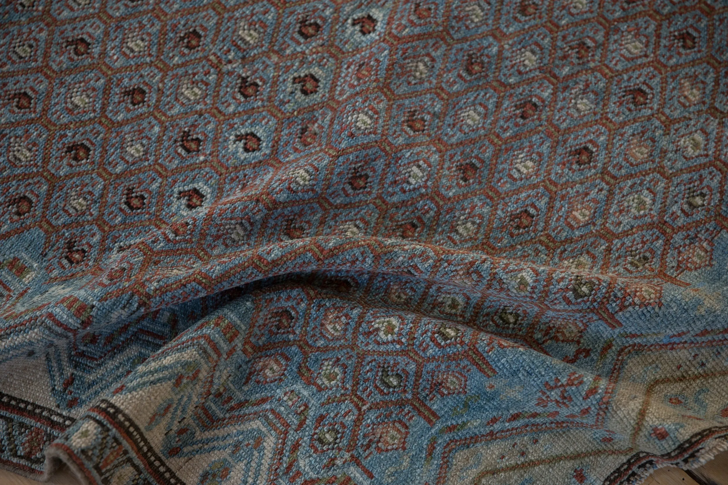 4.5x5.5 Antique Fine Distressed Malayer Square Rug