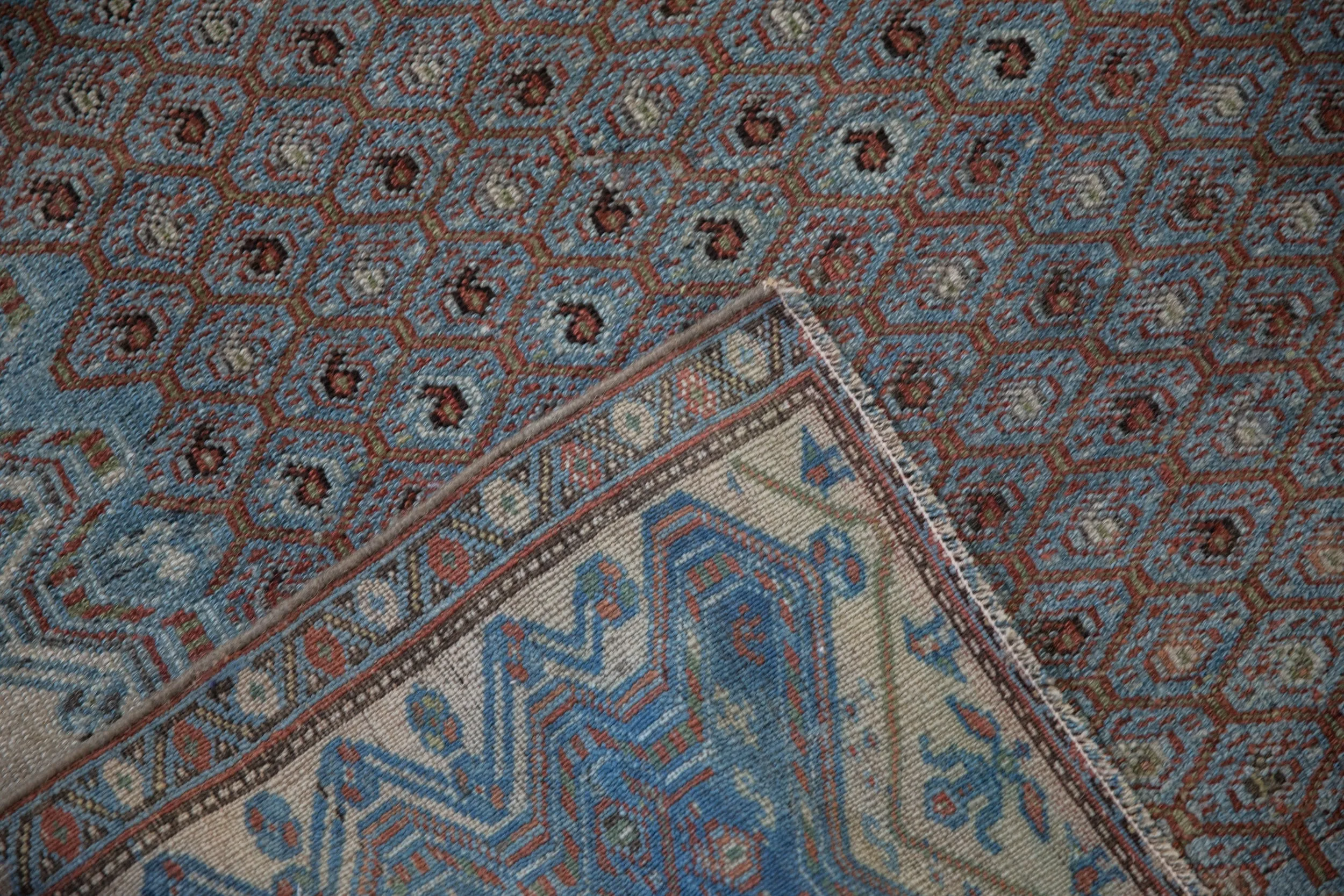 4.5x5.5 Antique Fine Distressed Malayer Square Rug