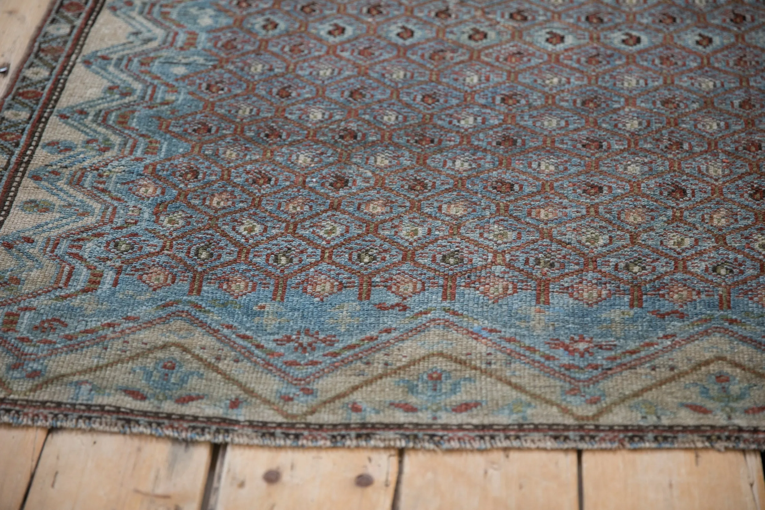 4.5x5.5 Antique Fine Distressed Malayer Square Rug