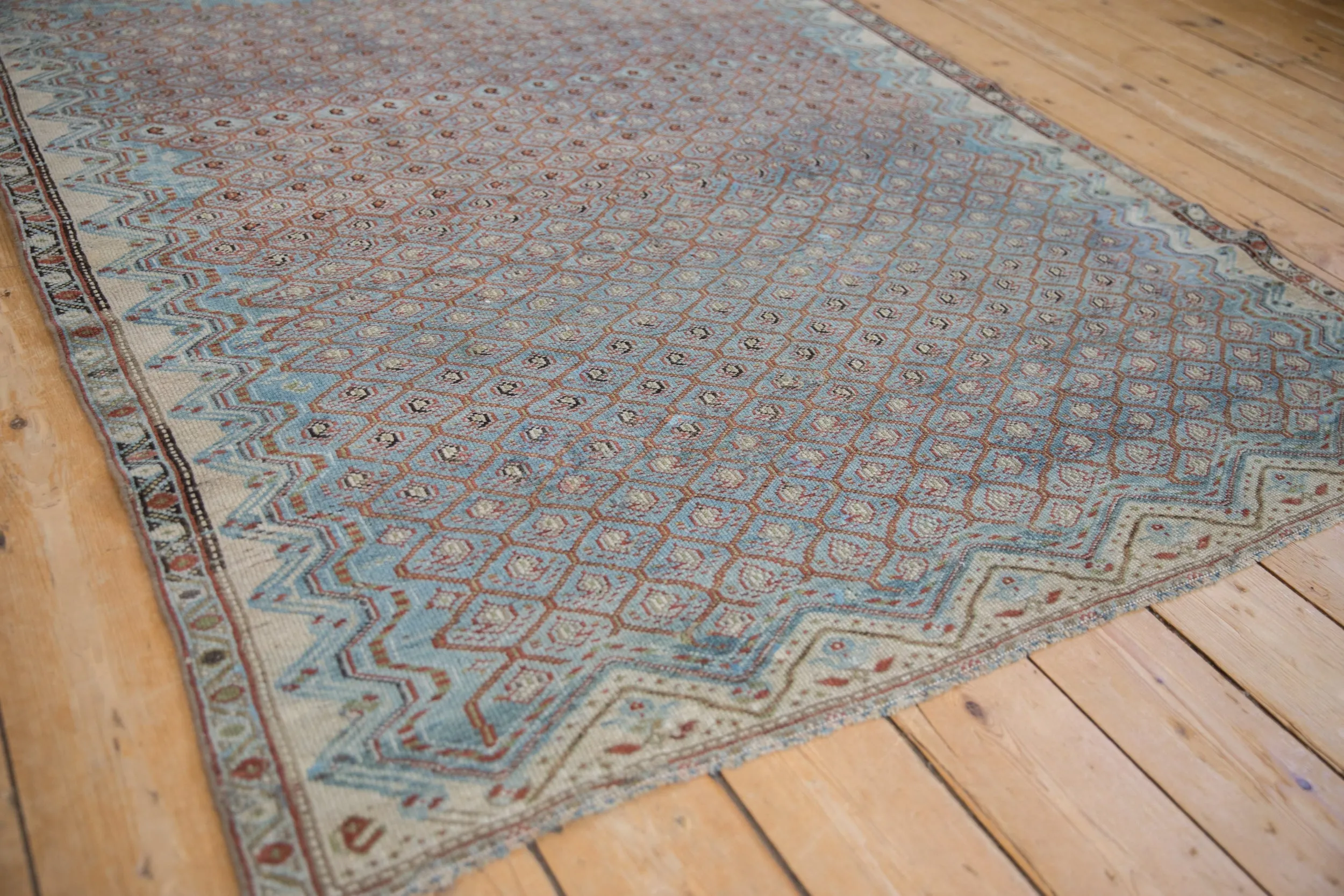 4.5x5.5 Antique Fine Distressed Malayer Square Rug