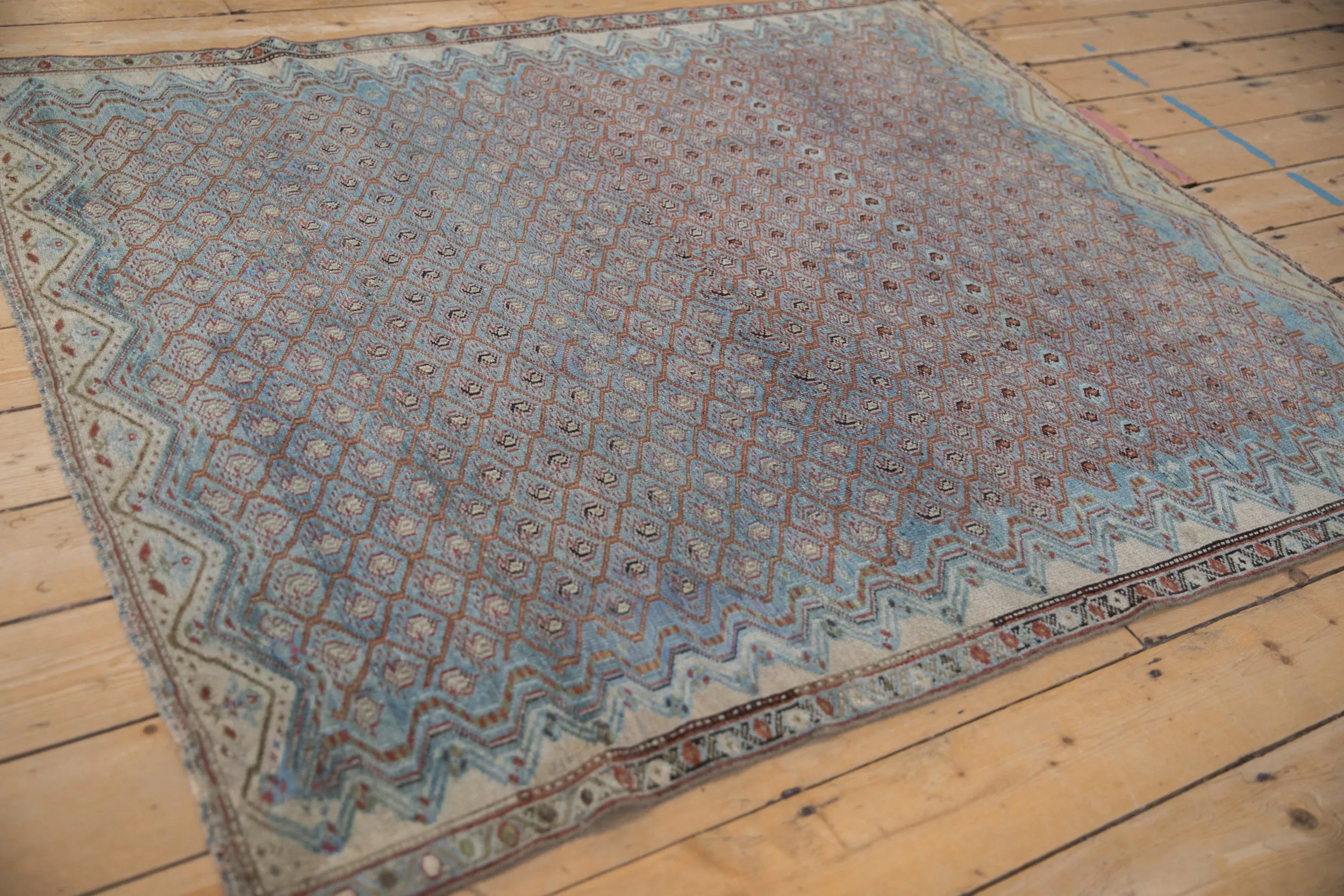 4.5x5.5 Antique Fine Distressed Malayer Square Rug
