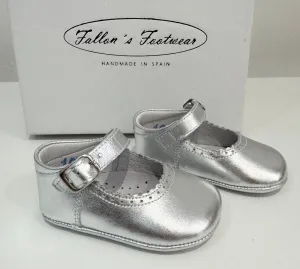 712 Baby Silver Bow Soft Baby Shoe