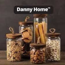 Acacia Wood Glass Storage Jar