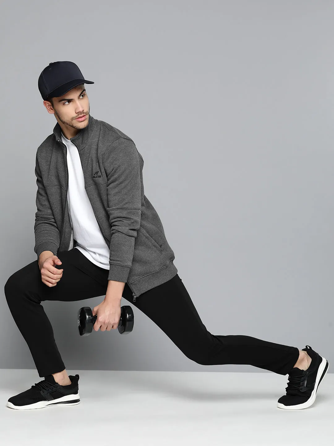 Alcis Men Charcoal Running Sporty Jacket