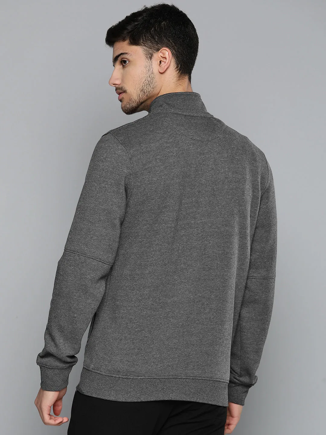 Alcis Men Charcoal Running Sporty Jacket