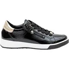 ARA REI LOW BLACK PATENT LEATHER SNEAKER