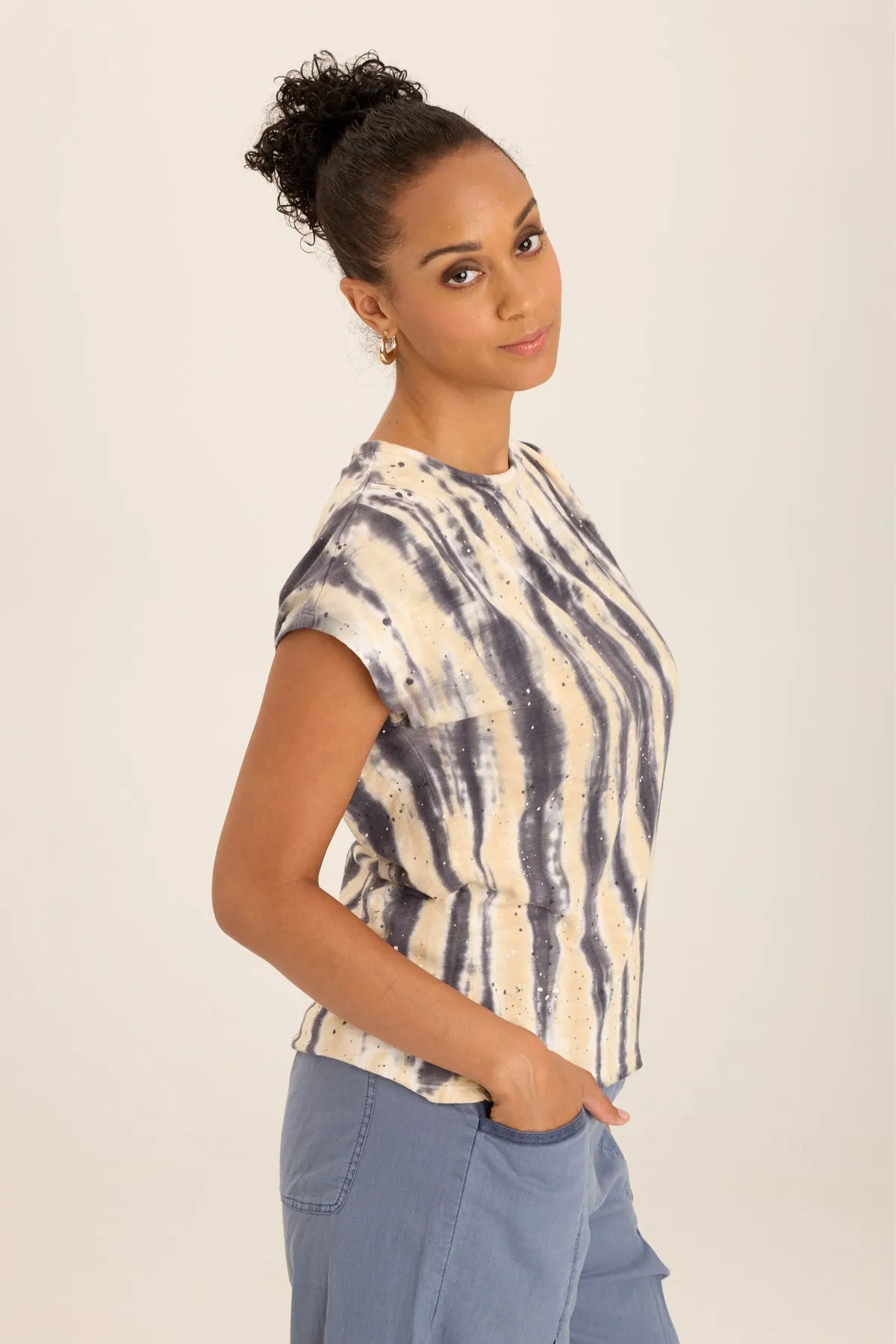 Arwen Soft  Jersey Mock Neck Tee