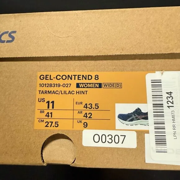 Asics Gel Contend 8 Tarmac Lilac Hint Running Shoes Sneakers 11 Wide