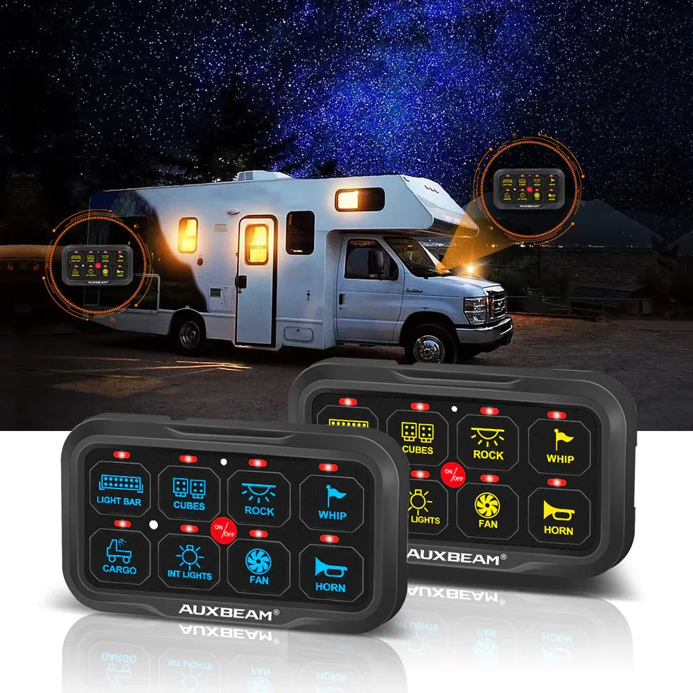 Aux Beam RA80 X2 RGB Switch Panel, Toggle/ Momentary/ Pulsed Mofe Supported Without APP