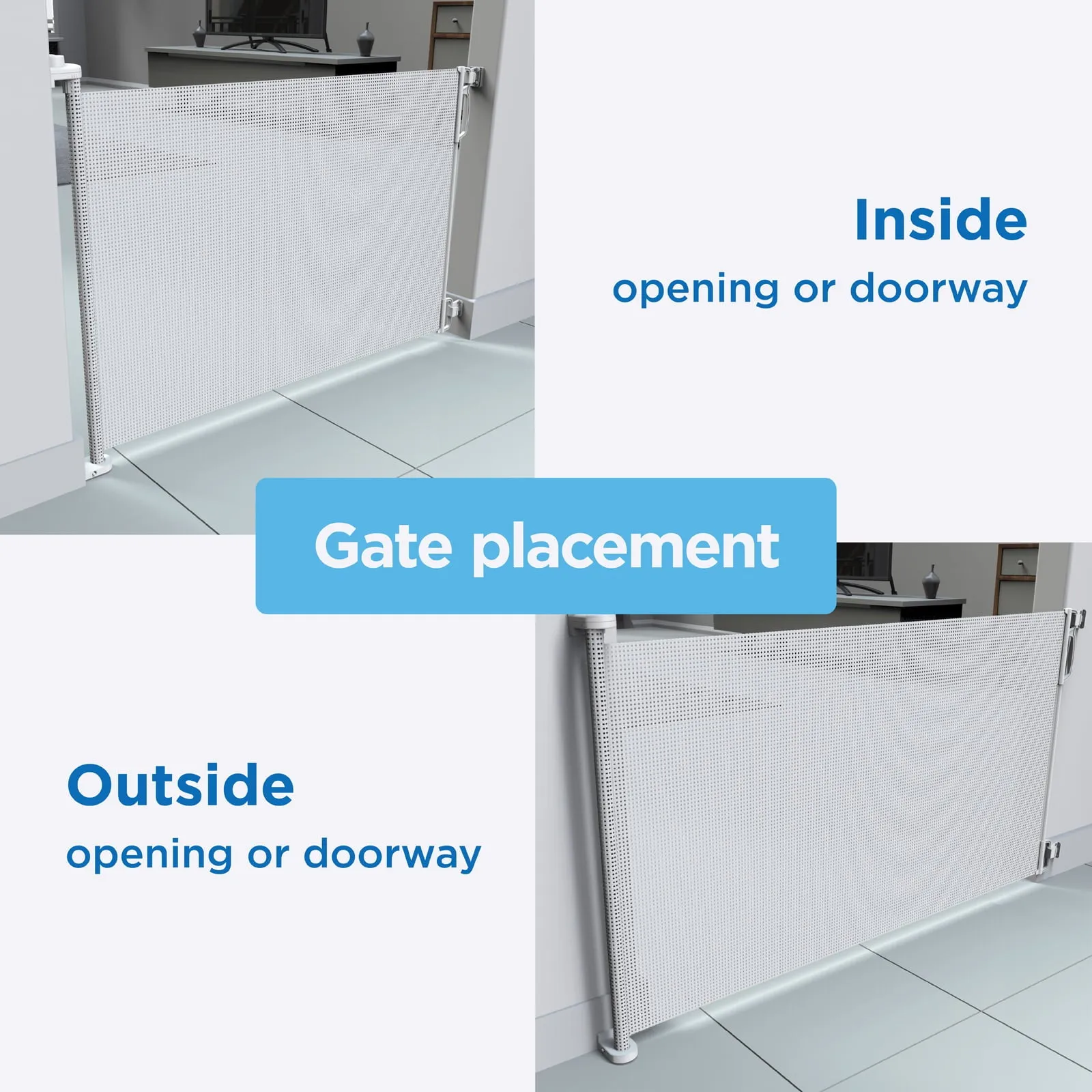 Baby Safety Gate Retractable Child Baby Pet Durable Guard 41" Tall X 71" Wide