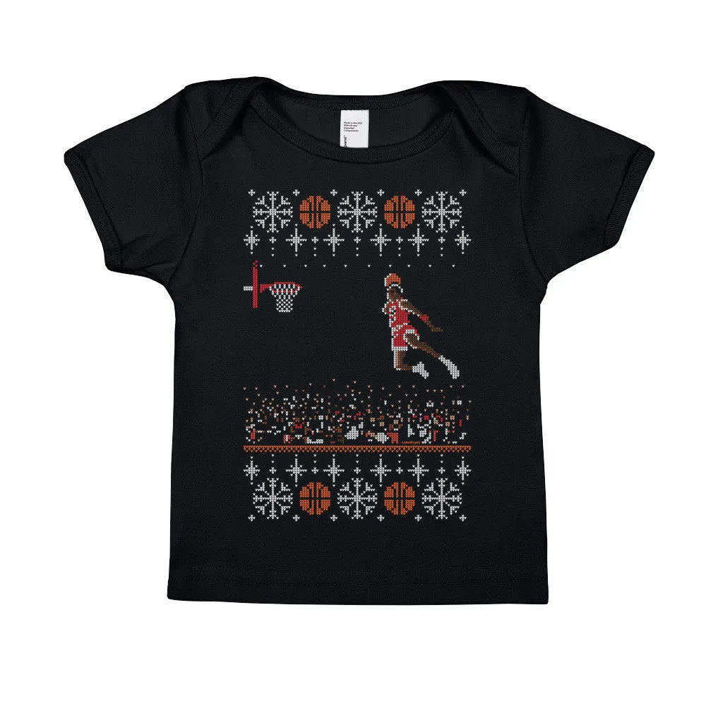Baby-Size "1988 Jordan Dunk Contest Ugly Sweater" Unisex Infant Short-Sleeve Tee
