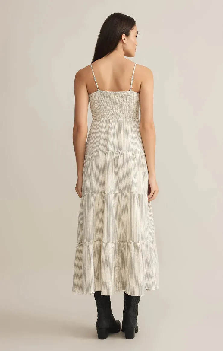 BALOS STRIPED MAXI DRESS - NATURAL