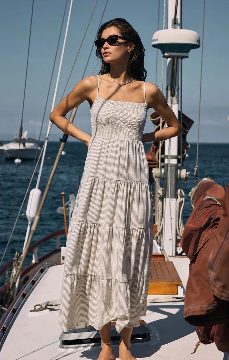 BALOS STRIPED MAXI DRESS - NATURAL