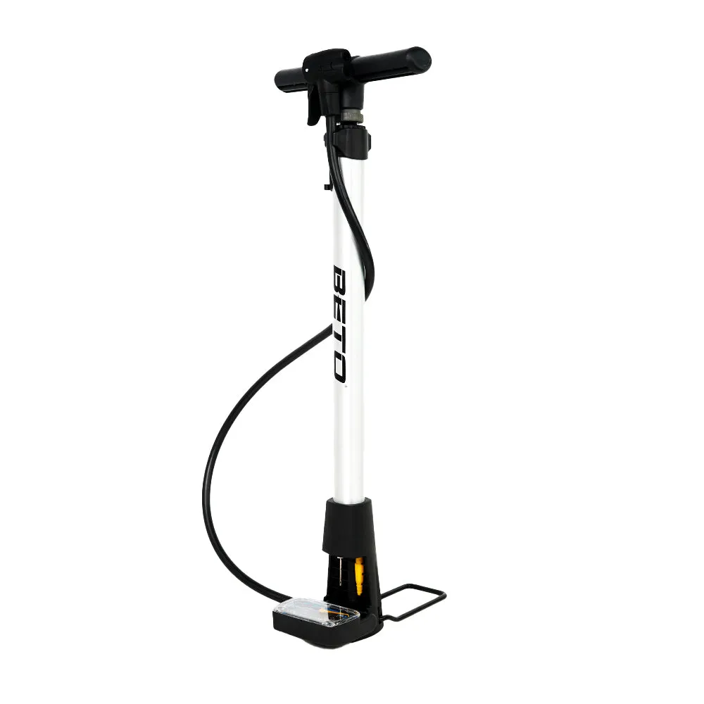 BETO Folding Alloy Floor Bike Air Pump with Gauge CMP-113 Biking Accessories