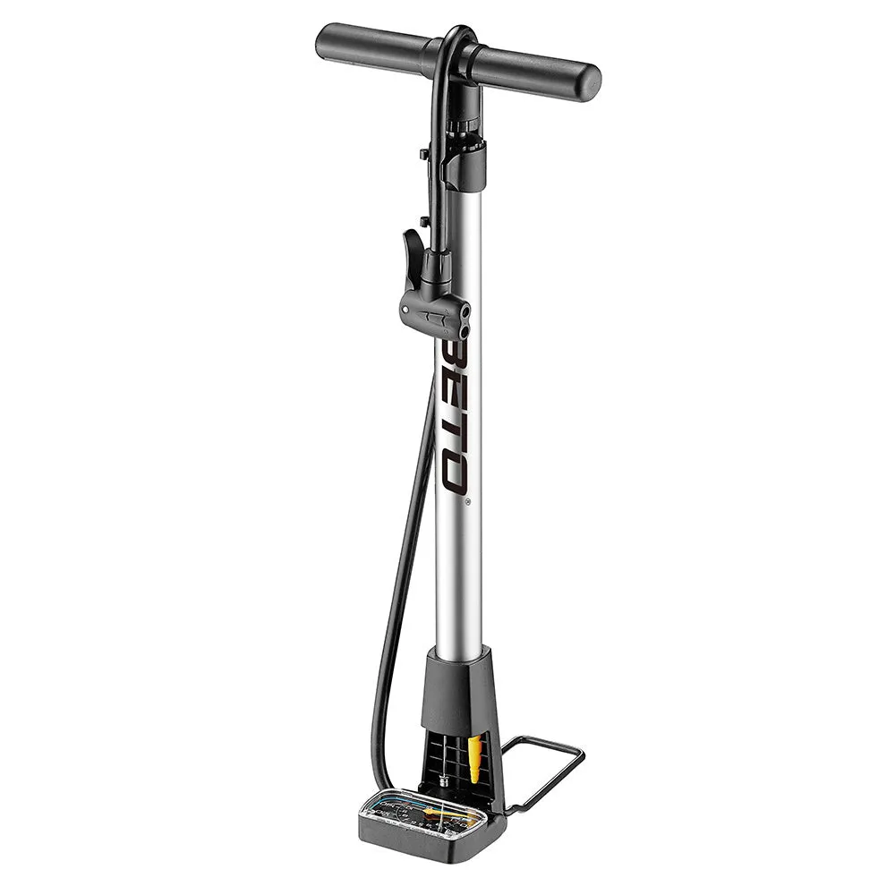 BETO Folding Alloy Floor Bike Air Pump with Gauge CMP-113 Biking Accessories