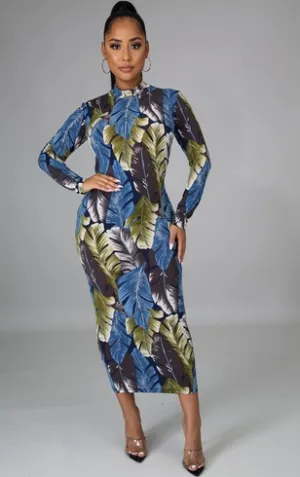 Blue Palms Dress