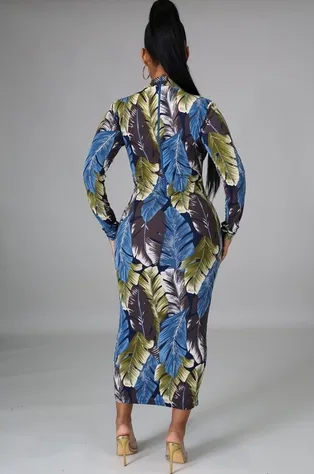 Blue Palms Dress