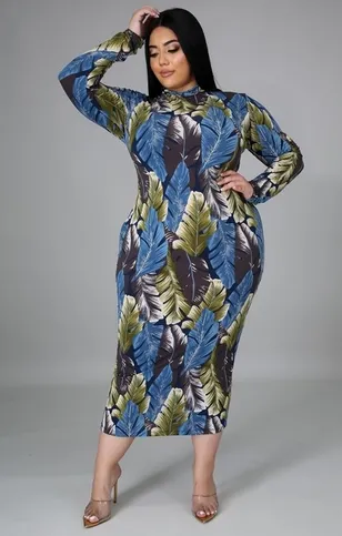Blue Palms Dress