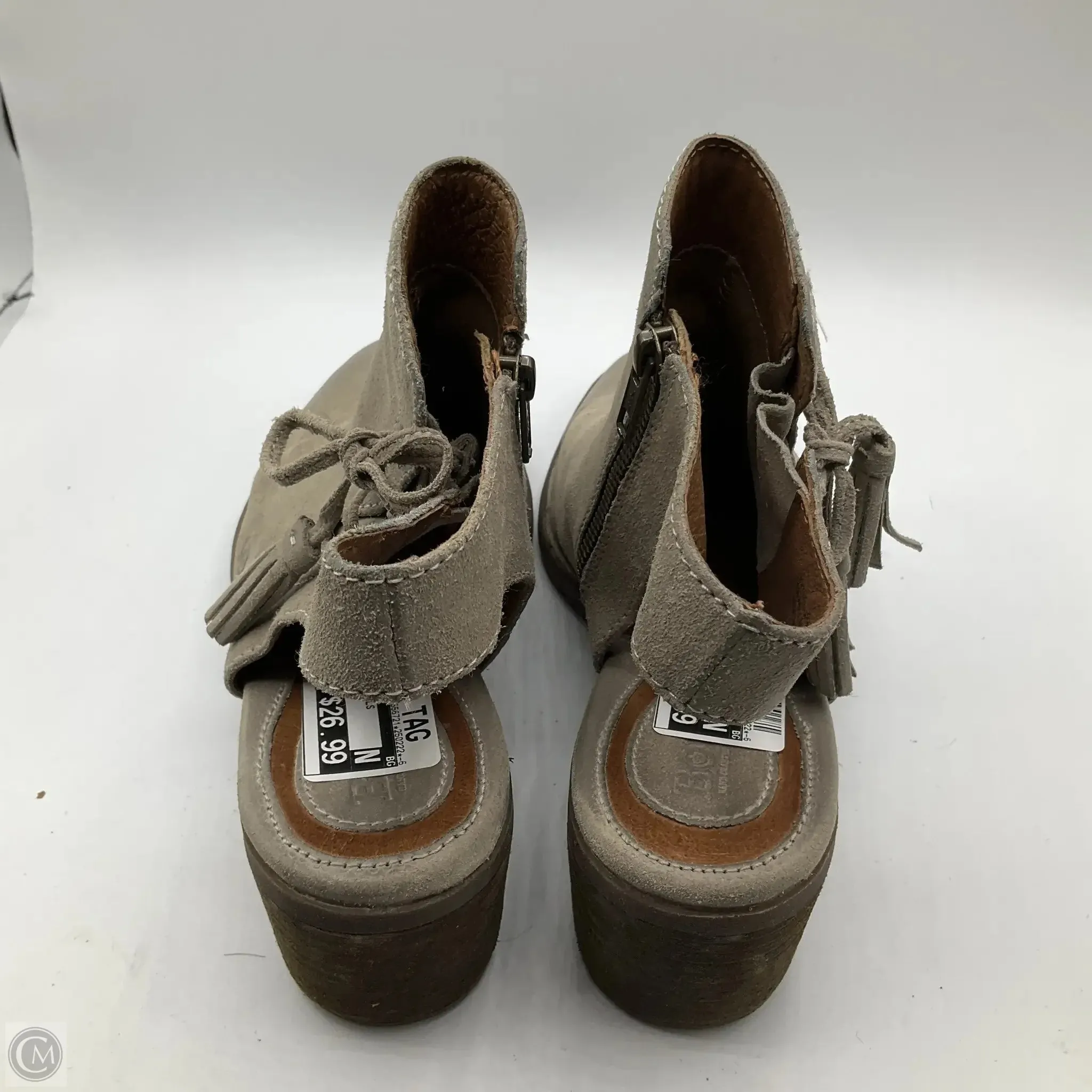 Boots Ankle Heels By Born In Grey, Size: 10