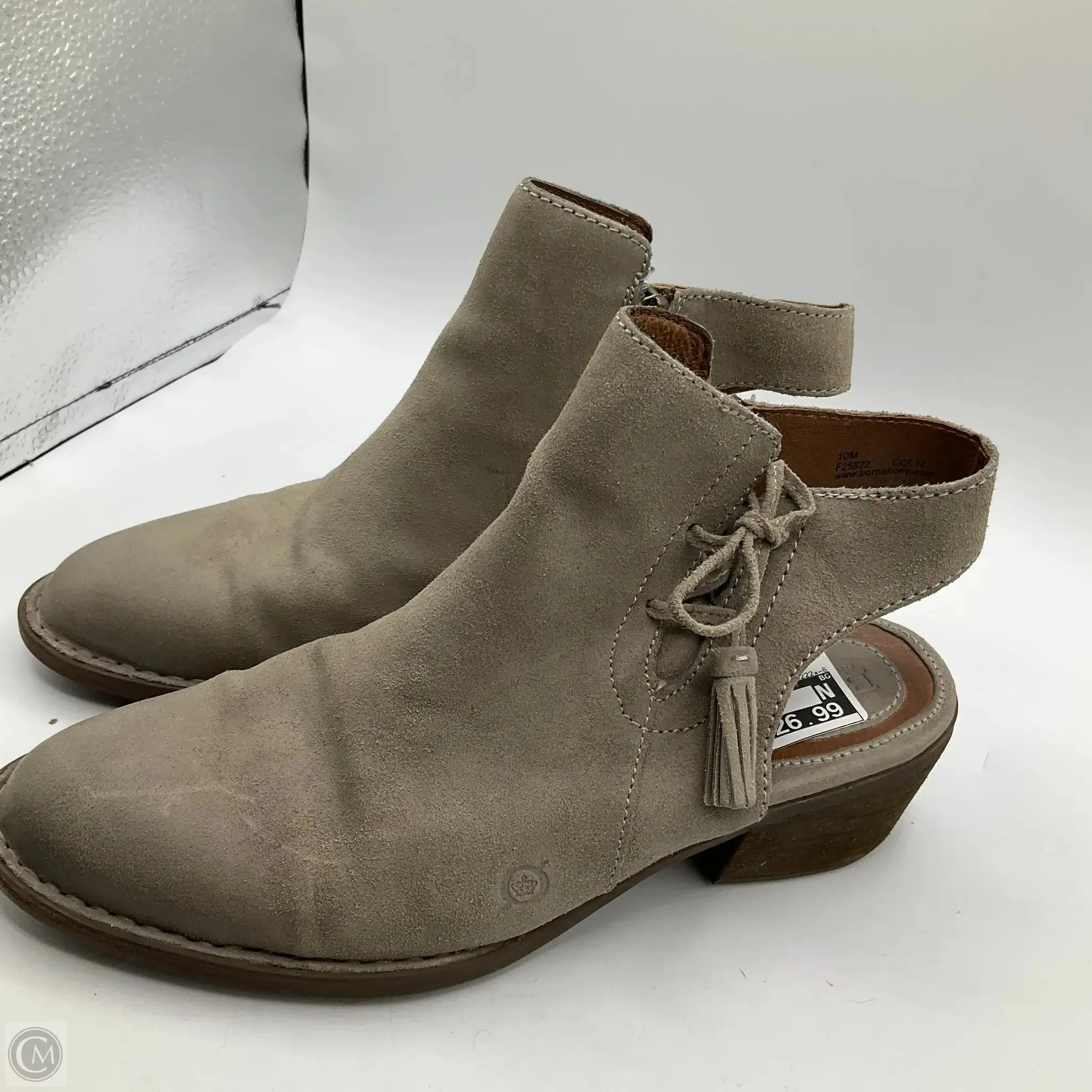 Boots Ankle Heels By Born In Grey, Size: 10