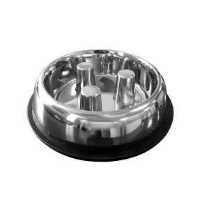 Brake-Fast Non-Tip Stainless Steel Slow Feed Dog Bowl