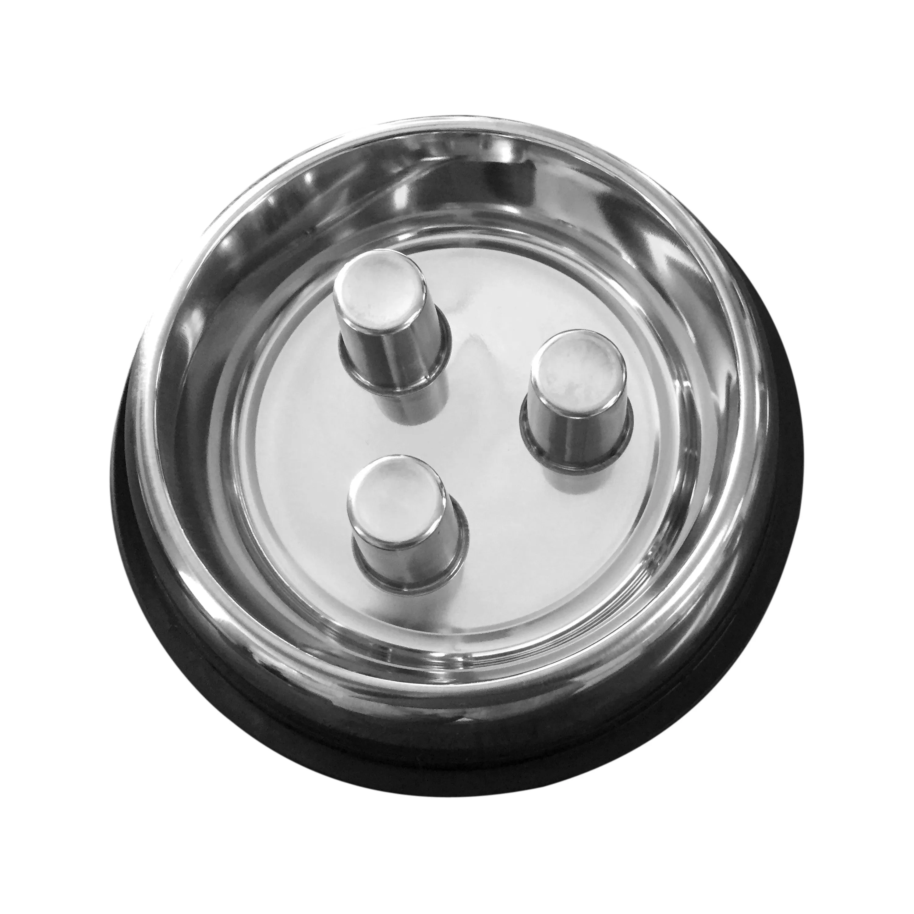 Brake-Fast Non-Tip Stainless Steel Slow Feed Dog Bowl