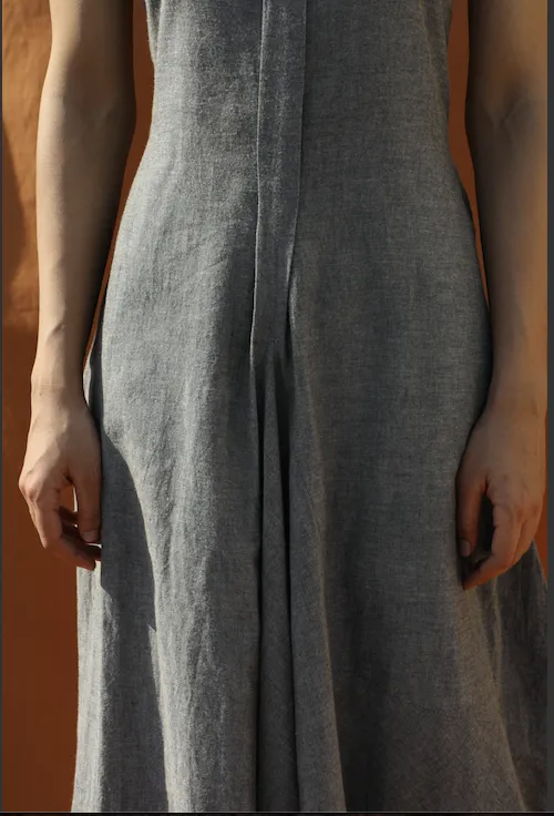 Breezy Boho - Grey Organic Cotton Cowl Dress