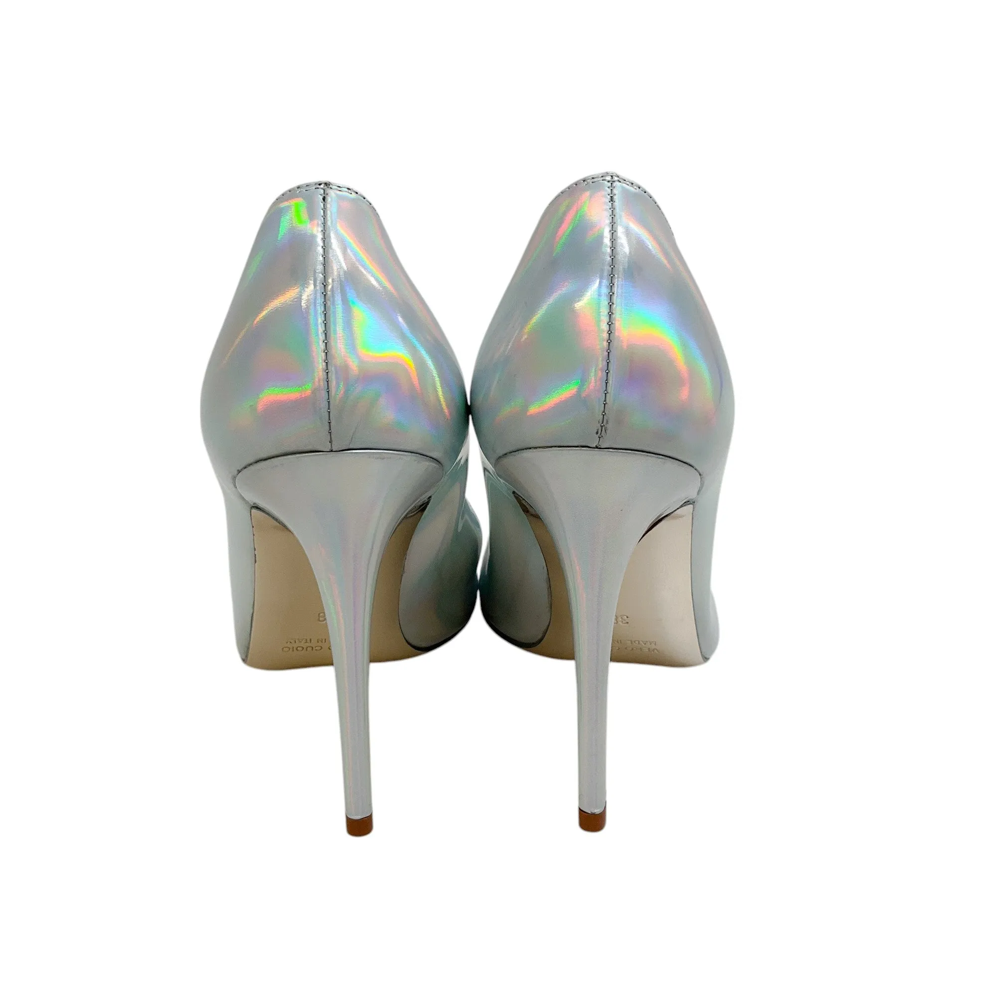 Bruno Frisoni Silver Holographic Leather Pumpette Pumps