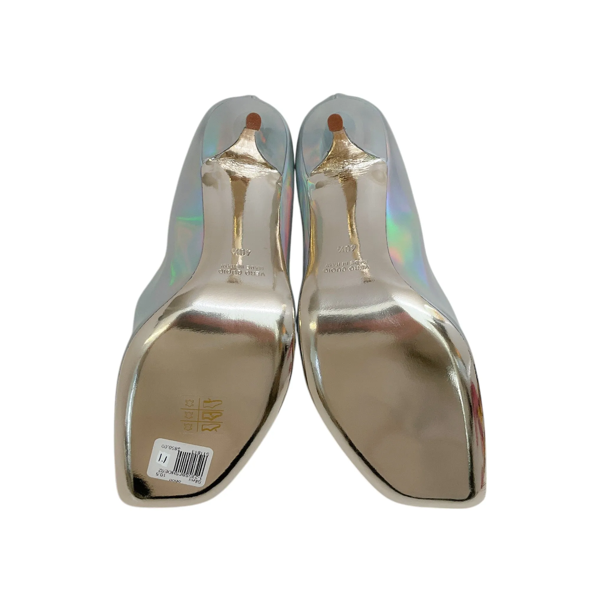 Bruno Frisoni Silver Holographic Leather Pumpette Pumps