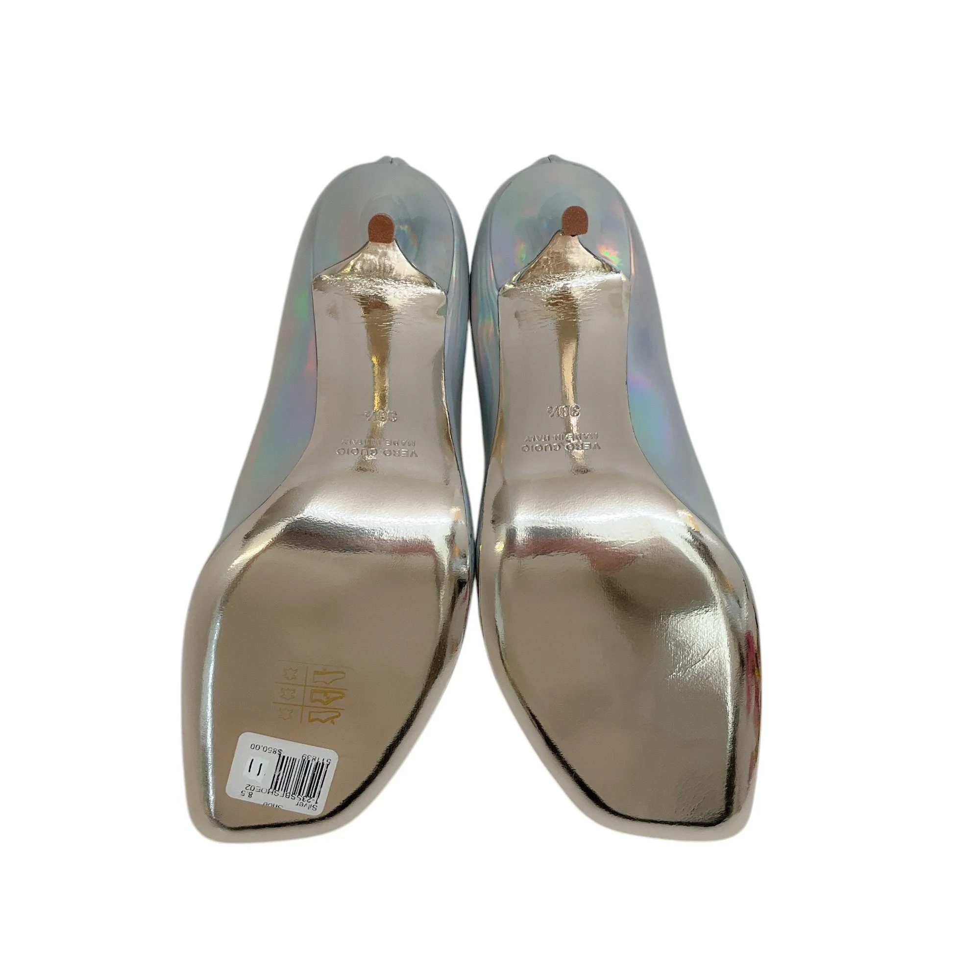 Bruno Frisoni Silver Holographic Leather Pumpette Pumps