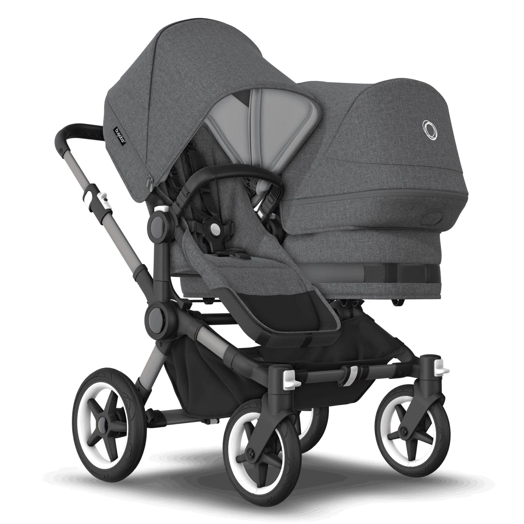 Bugaboo Donkey 5 Duo Complete Turtle Travel System - Grey Mélange