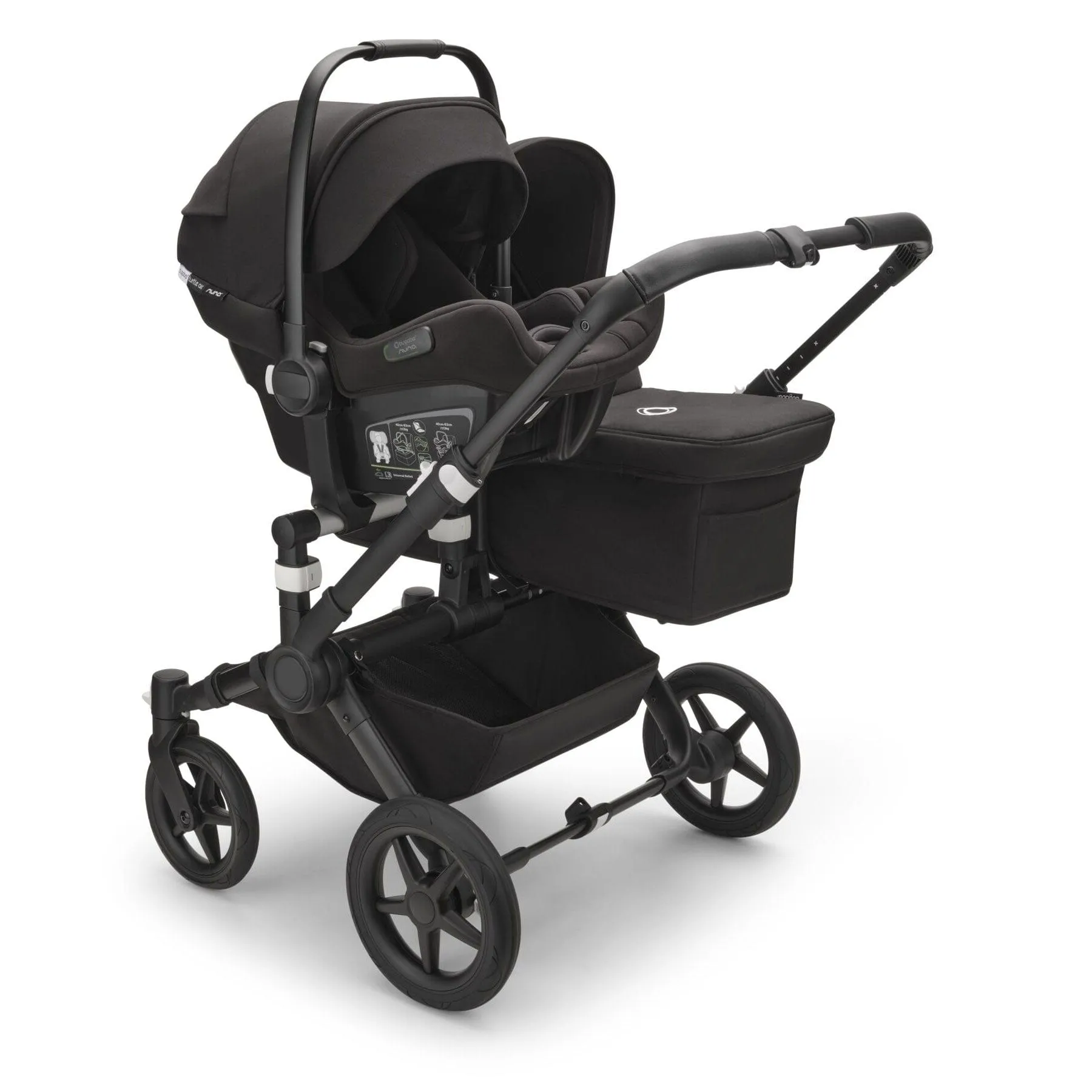 Bugaboo Donkey 5 Duo Complete Turtle Travel System - Midnight Black