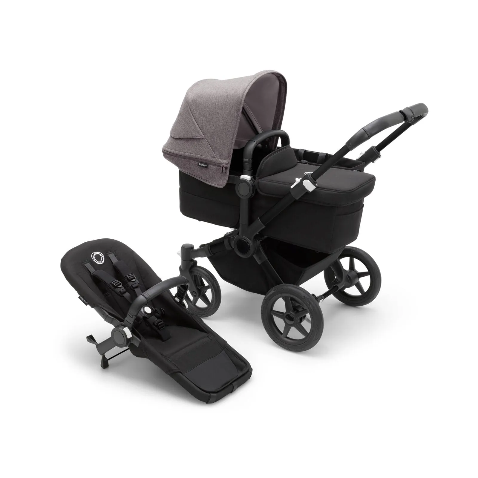 Bugaboo Donkey 5 Mono - Black/Midnight Black/Grey Melange