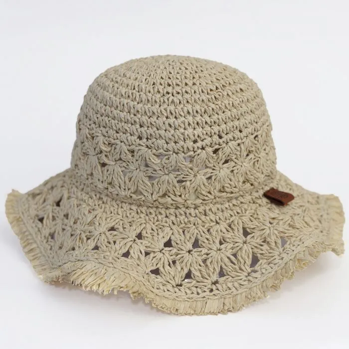 Calikids Raffia Hat in Sand