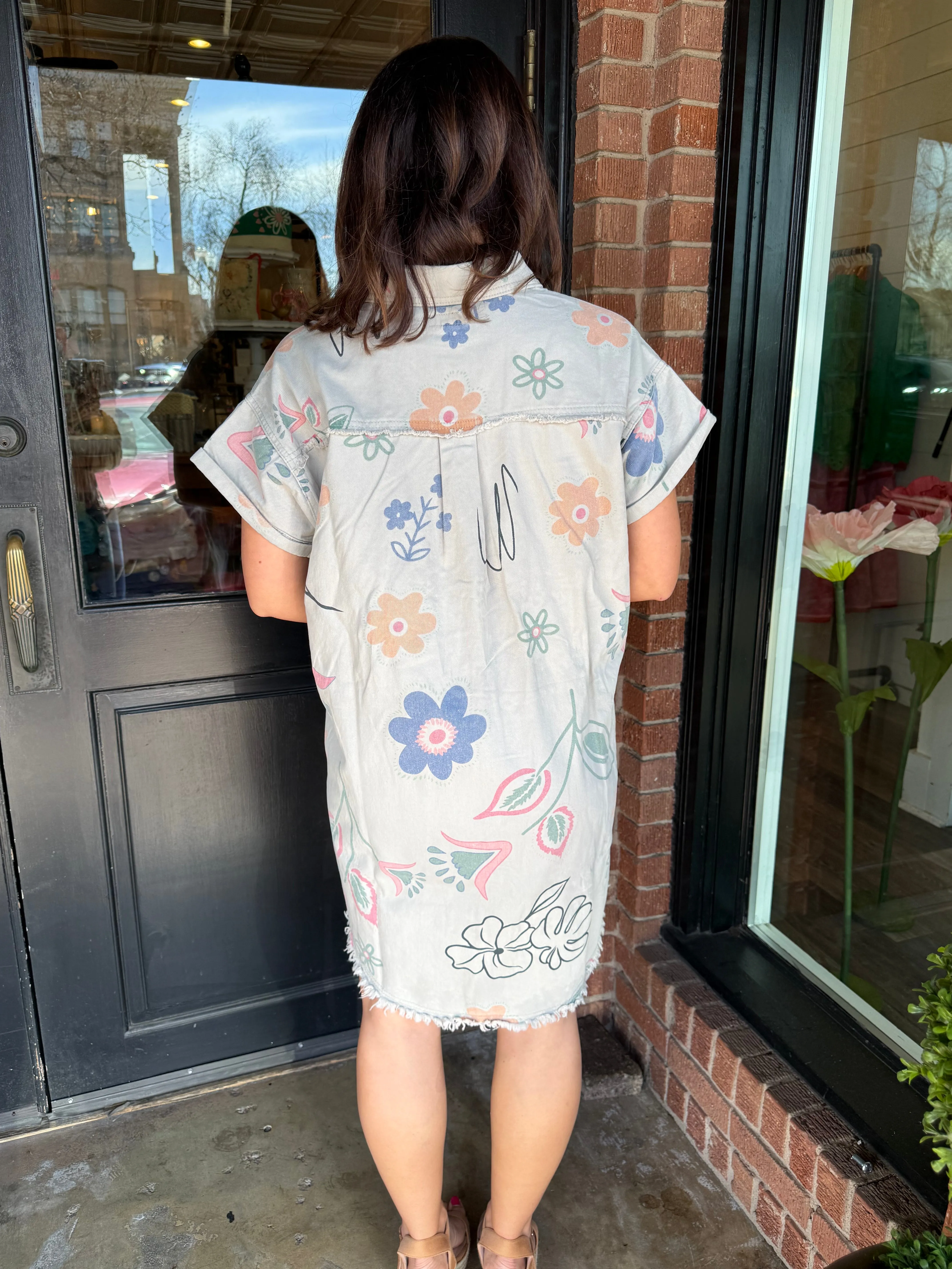 Charlotte Washed Print Shirt Dress