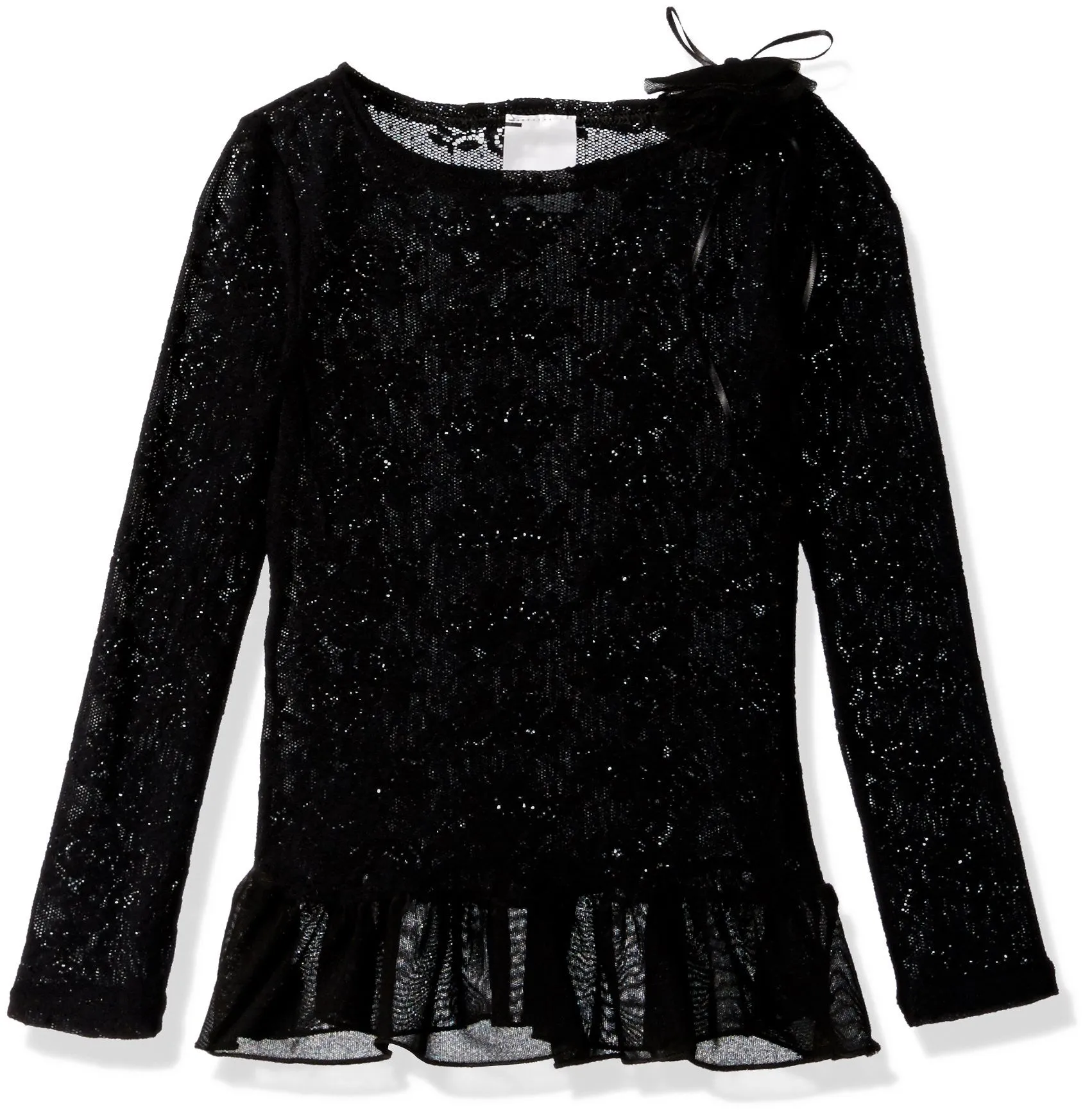 Clementine Little Girls' Lace Long Sleeve Durable Pullover Bodysuit Dance Dress