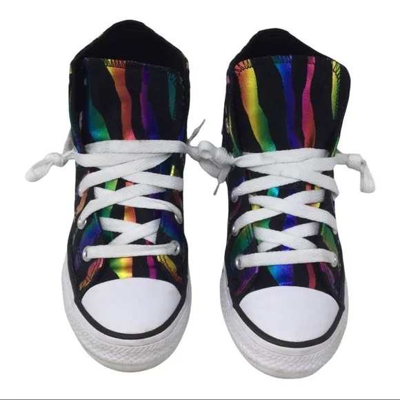 Converse Chuck Taylor AllStar Can't Be Tame Rainbow Zebra Stripe High Tops