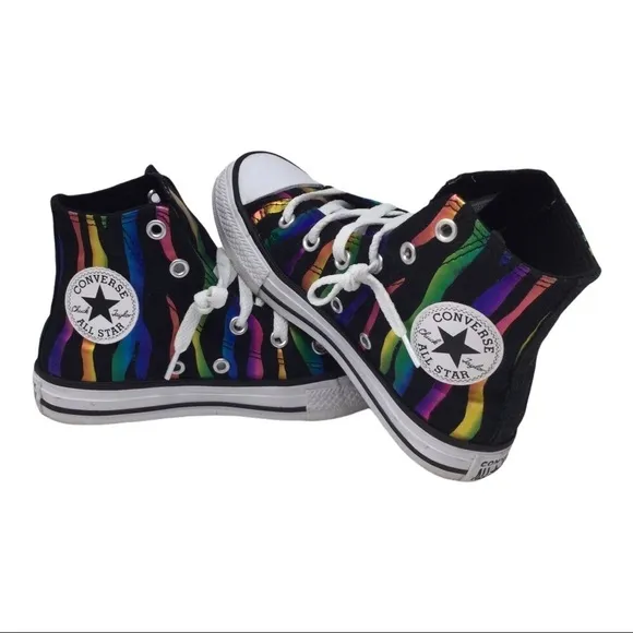 Converse Chuck Taylor AllStar Can't Be Tame Rainbow Zebra Stripe High Tops