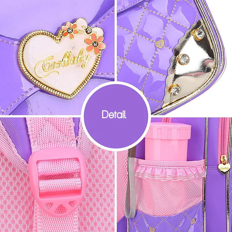 Cute Princess Backpack for Elementary Girls Durable Kids Waterproof Bookbag School Bag