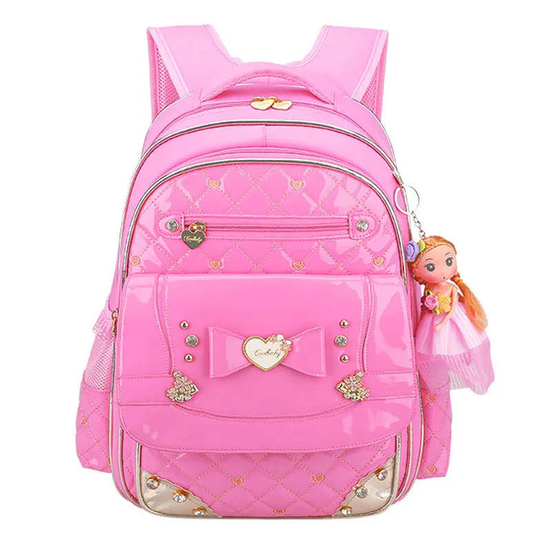 Cute Princess Backpack for Elementary Girls Durable Kids Waterproof Bookbag School Bag