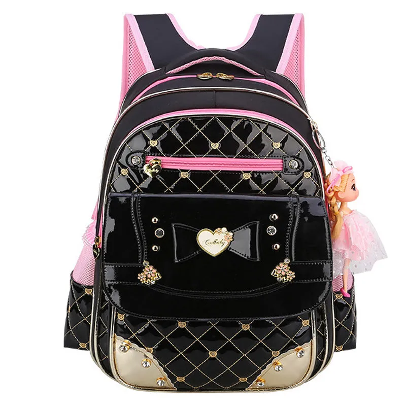 Cute Princess Backpack for Elementary Girls Durable Kids Waterproof Bookbag School Bag