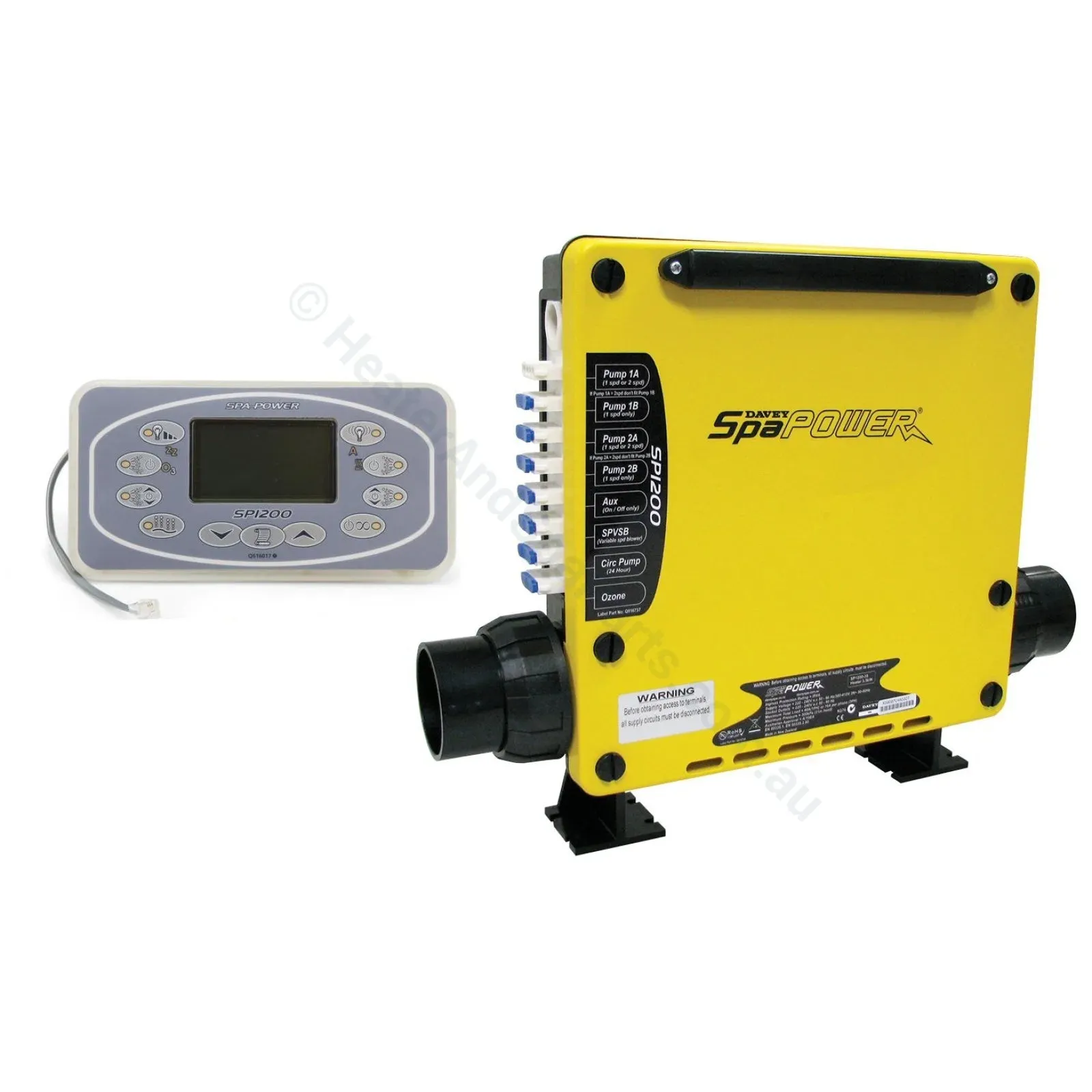 Davey Spa-Quip Spa Power 1200 Spa Control System - 3.0kw 4.5kw 6.0kw - Oval or Rectangle Touchpad