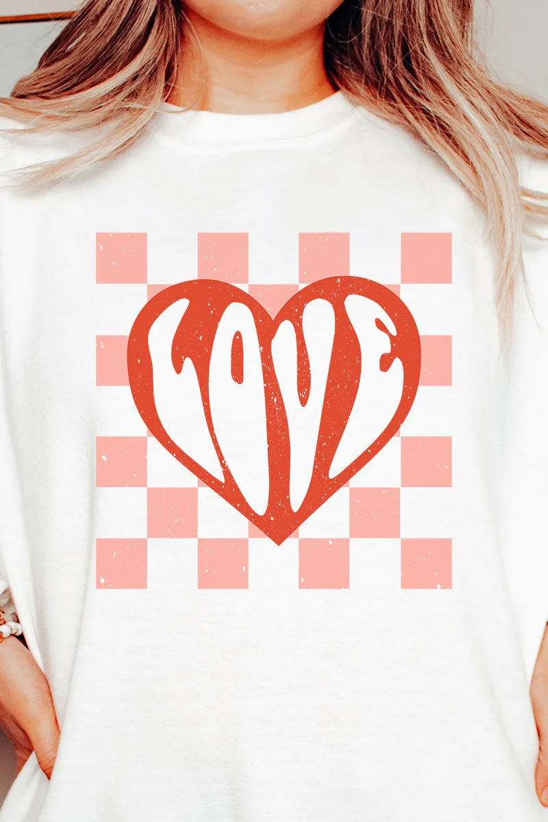 Distressed Heart Love Unisex Fleece Crew