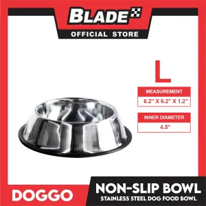 Doggo Non-Slip Bowl (Large) Durable Stainless Pet Feeding Bowl