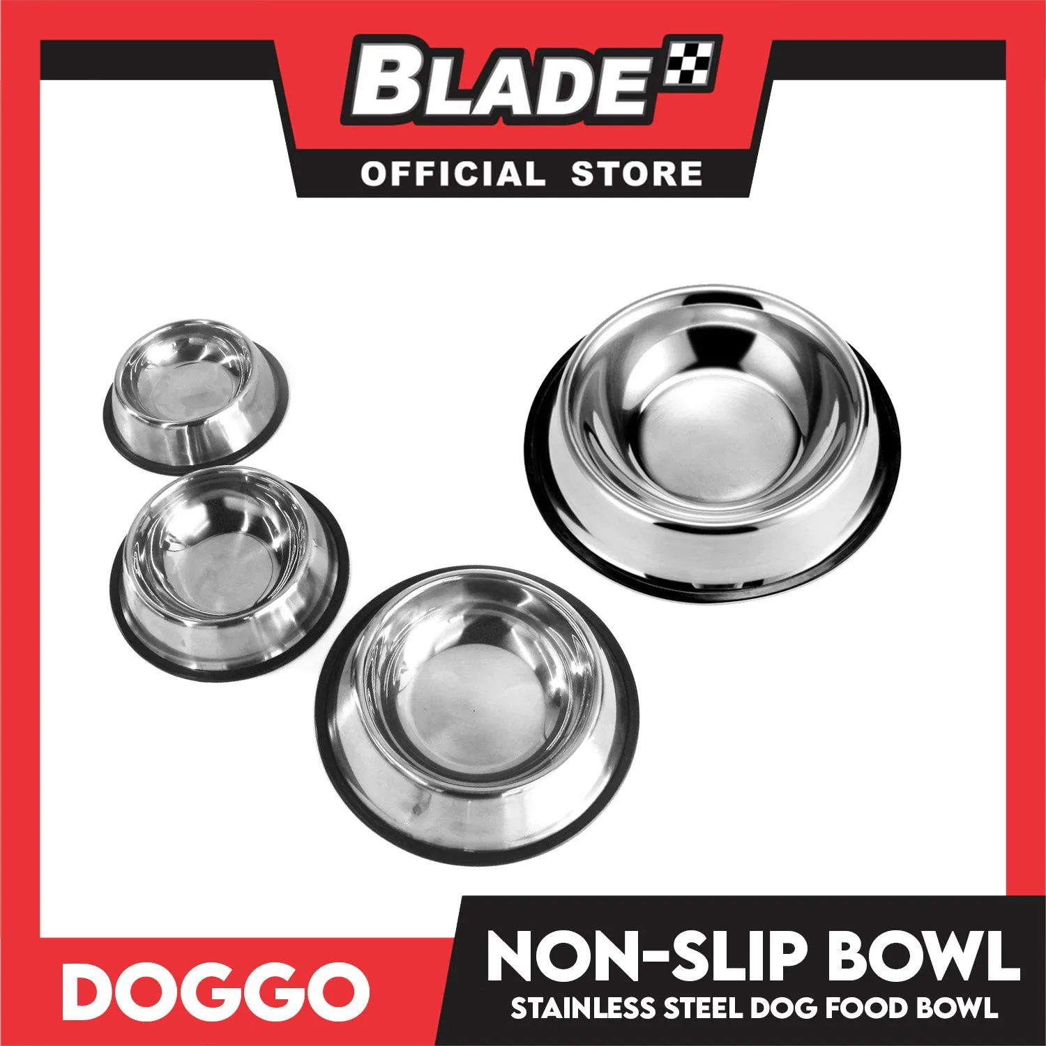Doggo Non-Slip Bowl (Large) Durable Stainless Pet Feeding Bowl