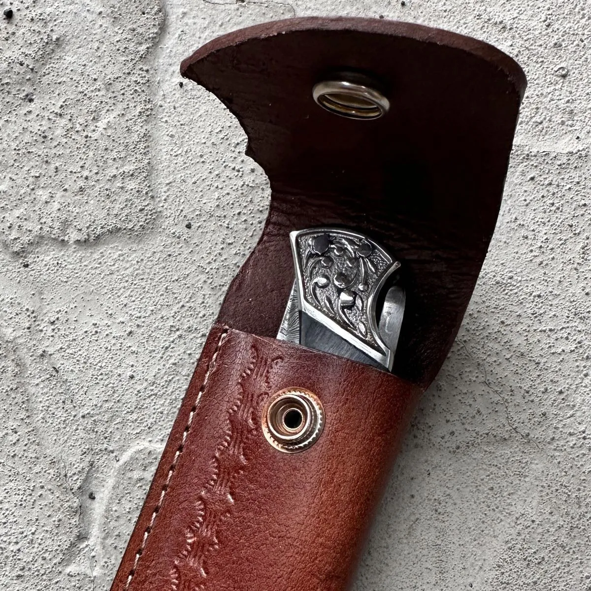 El Rey 7-1/4" Damascus Steel Knife (#kn001)