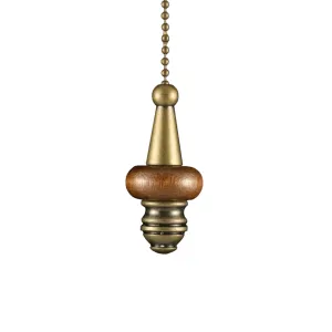 ElekTek Light Pull Chain Wooden Disc With 80cm Matching Chain