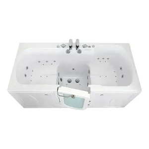 Ella Big4Two 36"x80" Hydro   Air Massage w/ Independent Foot Massage Acrylic Two Seat Walk-In-Bathtub, Left Outswing Door, Heated Seats, 2x2 Piece Fast Fill Faucet, 2" Dual Drain